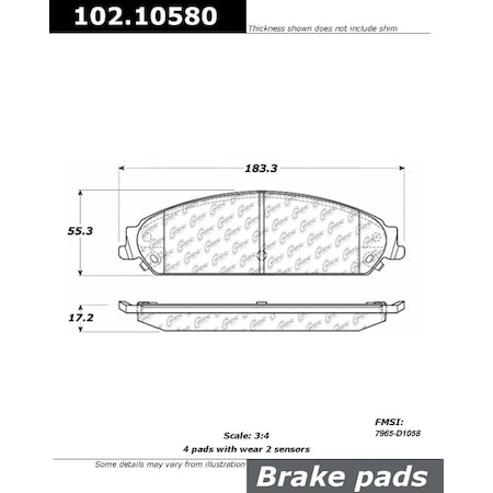 Centric Parts CTEK Brake Pads, 102.10580 102.10580